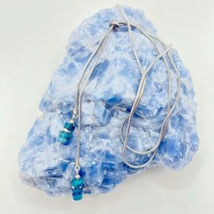 Silver plated snakeskin chain adjustable necklace